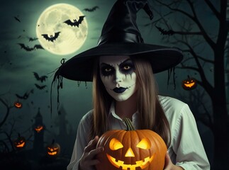 halloween background with pumpkin