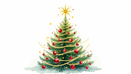 Fototapeta premium Title: Majestic Christmas Tree from a Low-Angle Perspective