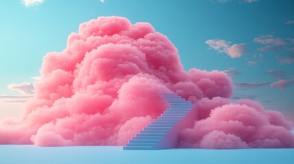 Pink Cloud Steps to Sky