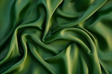 Obraz premium Luxurious green silk fabric drape with shadows. Neural network AI generated