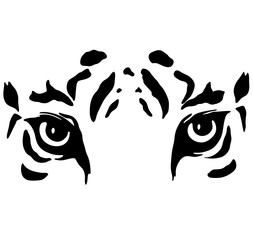 Tiger eyes silhouette 