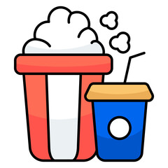 A trendy design icon of snacks