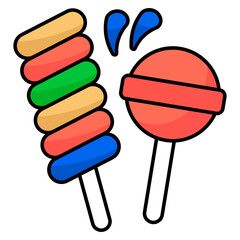 A colored design icon of lollipops