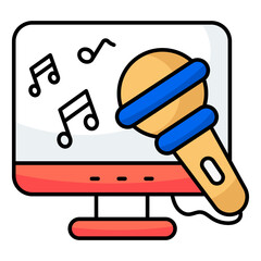 Modern design icon of online music