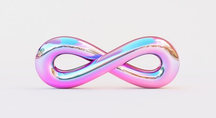 Naklejka premium A 3D fluid abstract metallic holographic colored shape PNG with a cutout transparent background