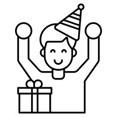 Modern design icon of birthday boy