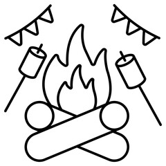 An icon design of bonfire