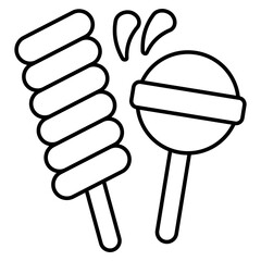 A colored design icon of lollipops