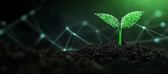 The image depicts Young Sprout Agricultural Technologies with a prominent Scientific Research Banner on an Organic Digital Background and includes Copy Space