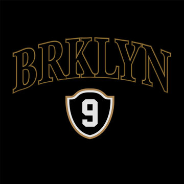 brklyn varsity college slogan print. Slogan typography print design. Vector t-shirt and sweatshirt graphic or other uses