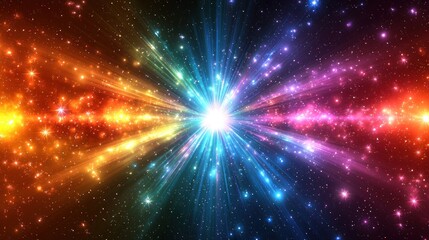 Fototapeta premium Colorful starburst explosion in space