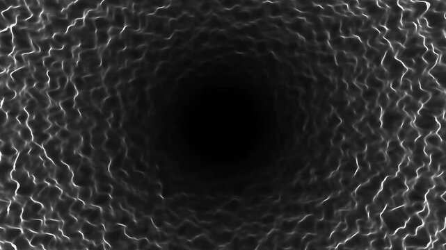 Black spot with a vibrating wave effect. A sense of depth and mystery.