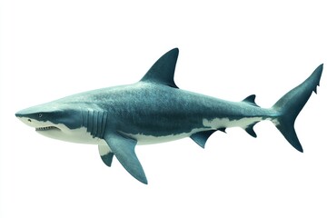 Naklejka premium Great White Shark in Blue Gray Hue, Ocean Predator