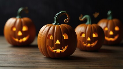 Obraz premium halloween pumpkin on black background