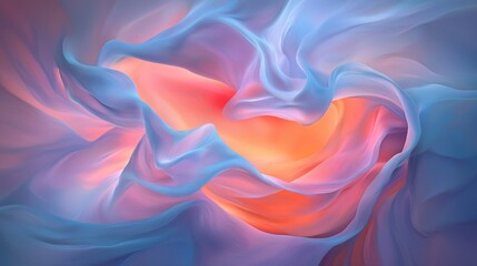 Fototapeta premium The background features an abstract blend of blue and purple hues, evoking a magical fantasy with the transformation of butterfly wings