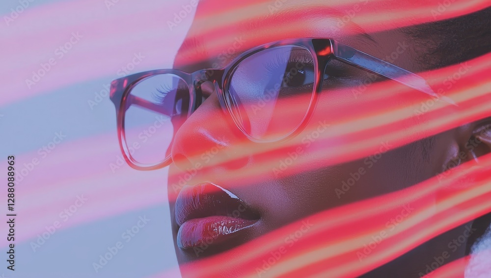 Poster a focused woman, potentially a coder or a trader, navigates the futuristic landscape of website deve