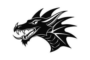 Silhouette tattoo style illustration of a dragon?s head vector design1.eps