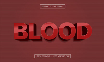 Blood text effect with reds style