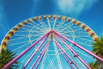 Worm’s eye view of an observation wheel