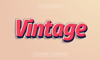Vintage text effect with retro style