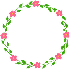 꽃 원형 프레임(flower circle frame)