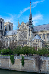 Obraz premium Notre Dame cathedral church landmark, Paris, France