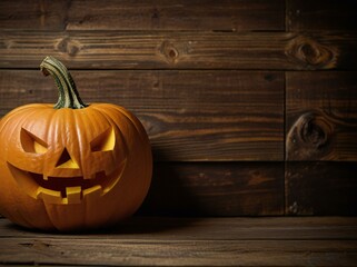 Obraz premium halloween pumpkin on wooden background