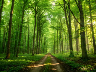 Obraz premium footpath in the forest