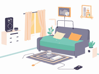 Illustration of Connected Smart Devices at Home