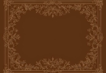 Obraz premium The modern design of this gold photo frame incorporates a floral pattern at the corners, creating a stylish template with a decorative border resembling traditional Thai wood frame designs