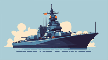 Illustration of a warship. Ship. Navy.