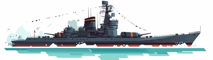 Fototapeta premium Illustration of a warship. Ship. Navy.