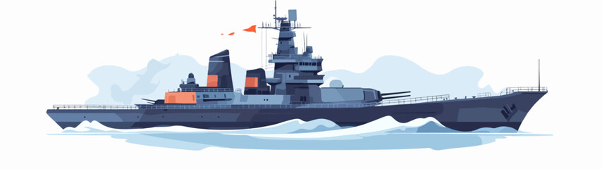 Fototapeta premium Illustration of a warship. Ship. Navy.