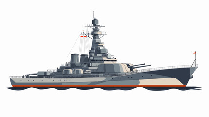 Illustration of a warship. Ship. Navy.
