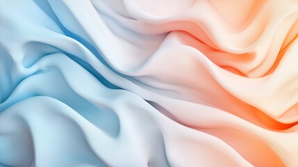 Obraz premium Abstract Draped Fabric in Pastel Blue and Orange Hues