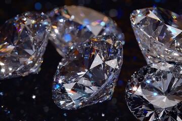 A diamond crystal jewel's light reflects to form a caustic blur with a textured patterned background