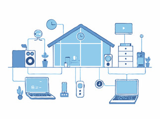 Connected Devices for Home Automation Illustration