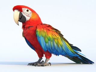 Fototapeta premium Colorful Parrot with Green and Orange Feathers