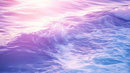 Pastel Ocean Waves at Sunset: A Serene Seascape
