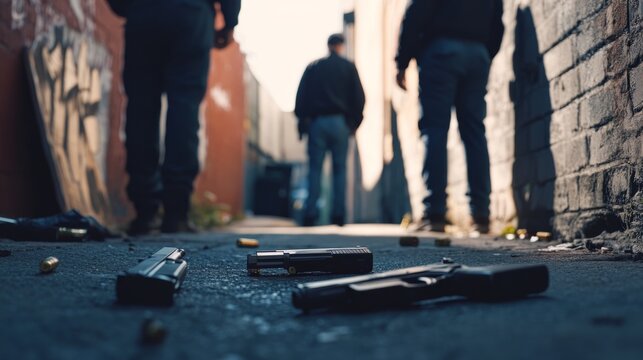 Criminal investigation at a street gang trafficking firearms. Featuring undercover officers infiltrating the gang