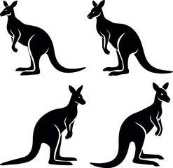 Kangaroo Silhouette Vector Icon Ideal for Nature & Conservation Projects.