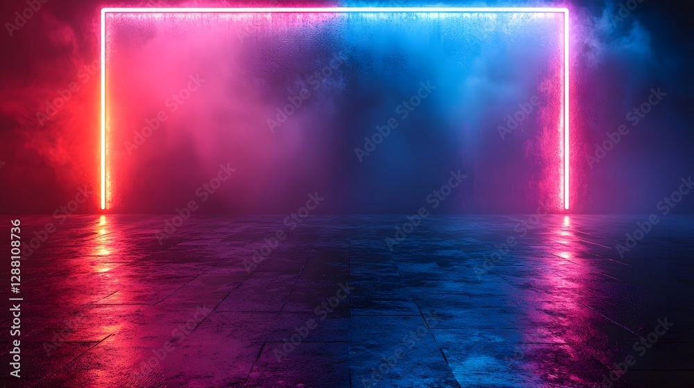 Poster glowing neon gradient background for tech product display and conceptual visualizations