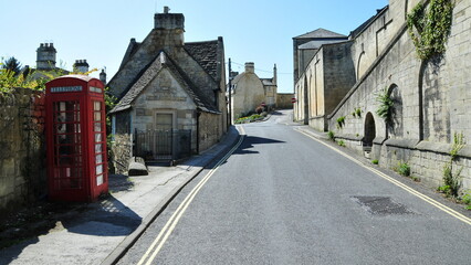 Narrow residential street in an old English town