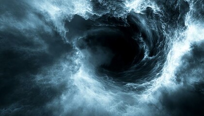 Dark and Mysterious Swirling Clouds with Ocean Wave Texture
