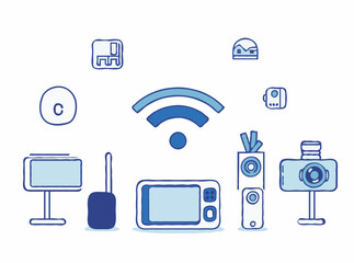 Wireless Smart Home Gadgets Graphic Design