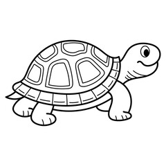Turtle line art suitable for coloring books, educational materials, conservation graphics, and logo design in nature themed projects.