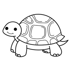 Turtle line art suitable for coloring books, educational materials, conservation graphics, and logo design in nature themed projects.