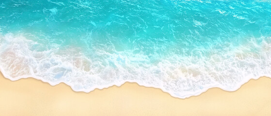Obraz premium tranquil beach scene with gentle waves and sandy shore