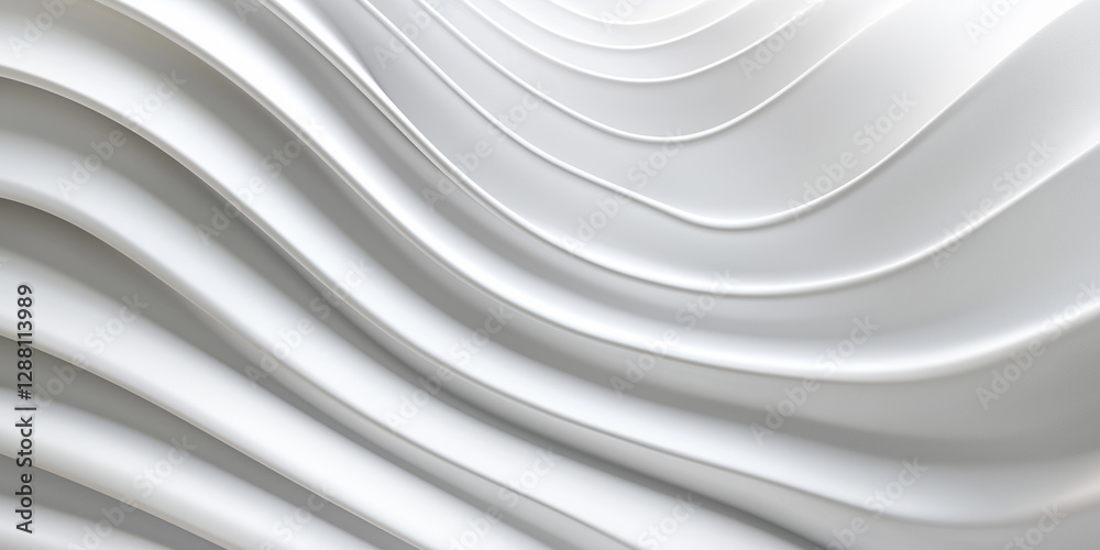Aufkleber abstract minimalism with bold lines and soft curves in white tones