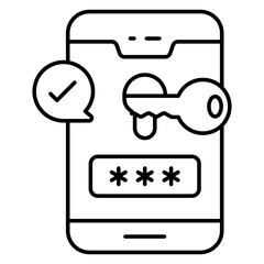 Premium design icon of mobile password